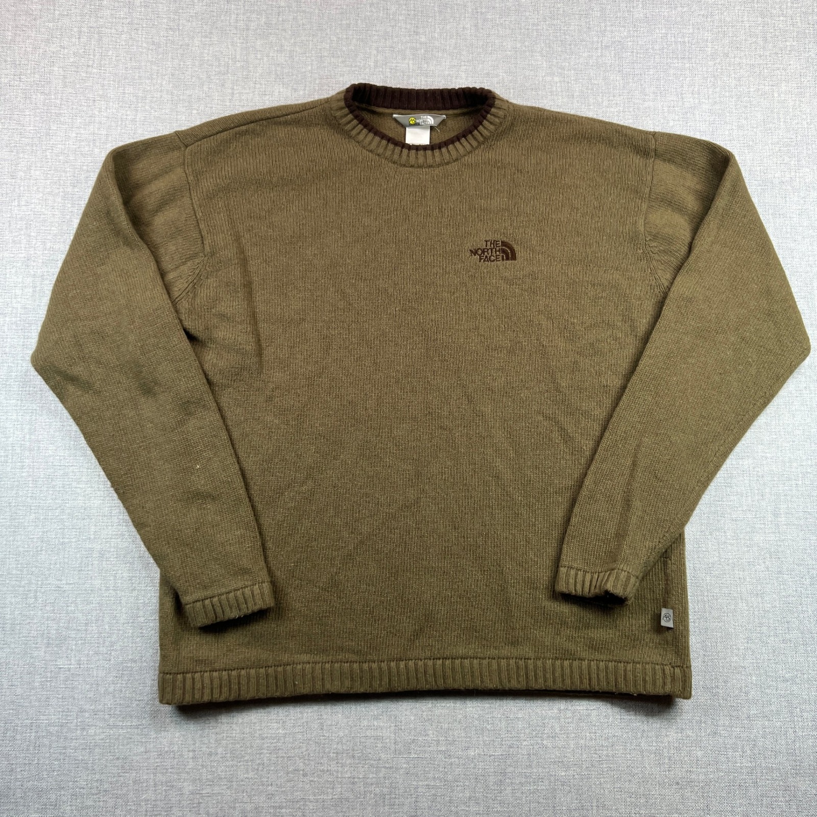 The North Face A5 Lambswool Knit Sweater Men Xl Olive Crewneck Outdoor Neutral